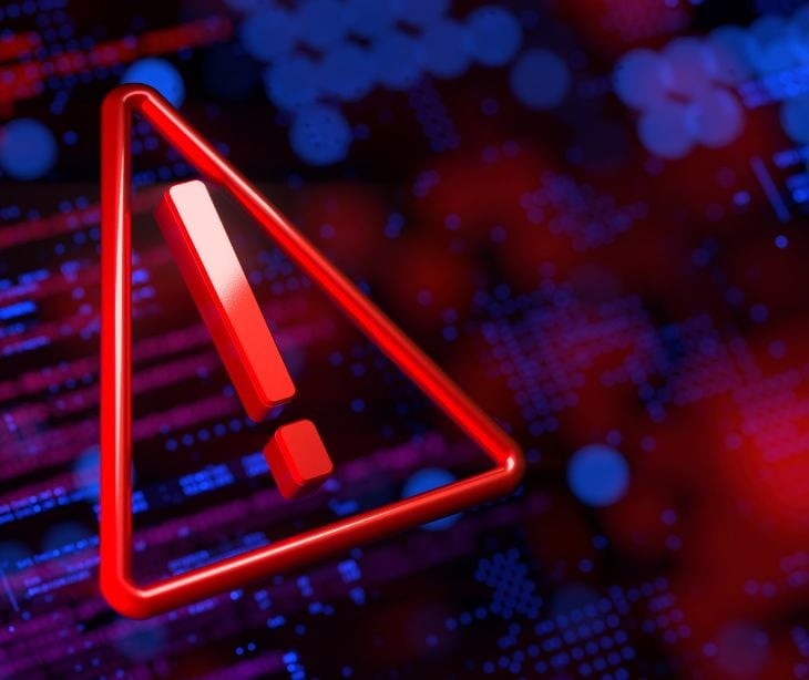 digital caution sign