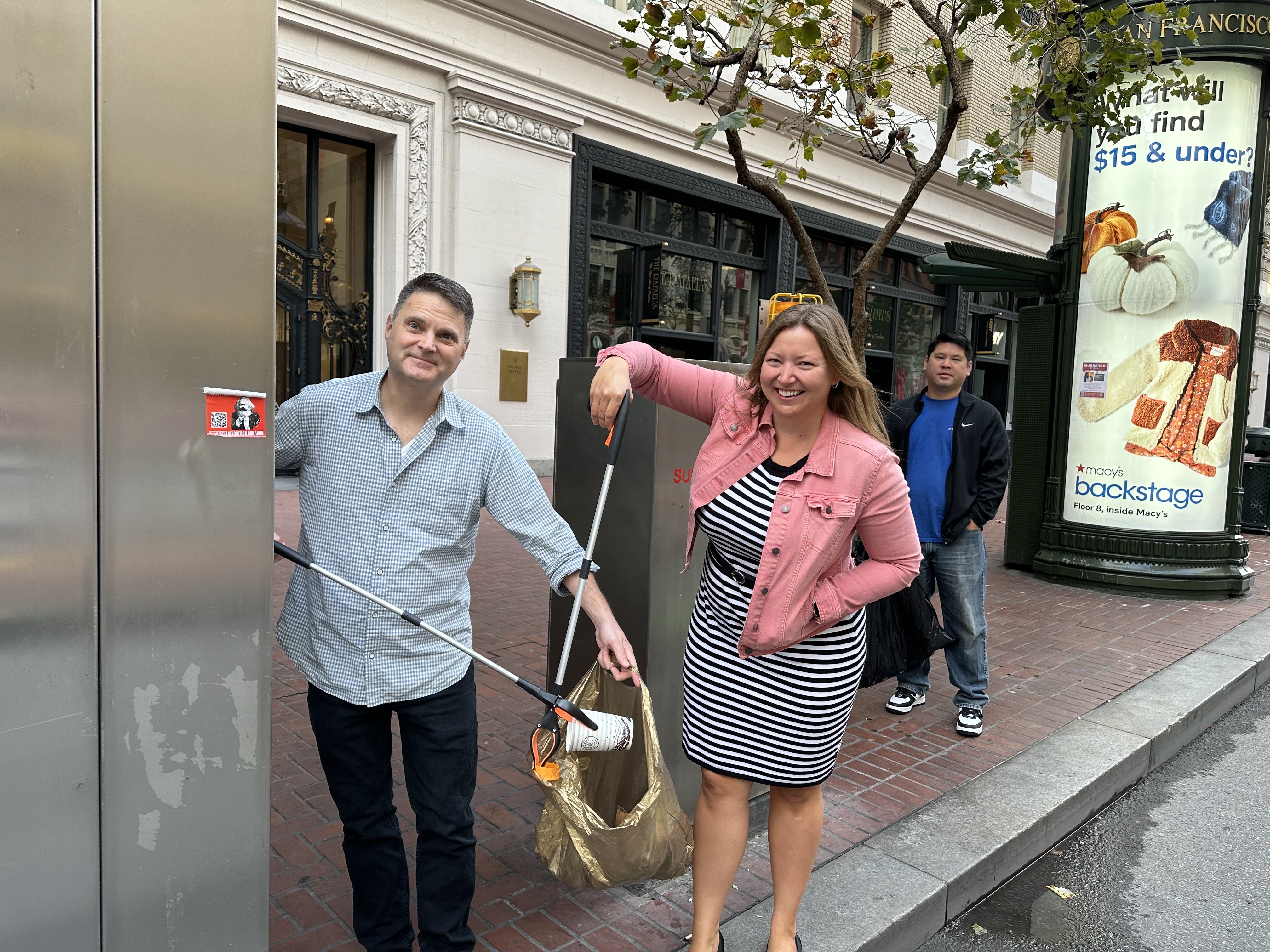 Pete Kirsheman (VP Customer Success) and Becky Hathaway (VP People Ops) getting it done on Market Street