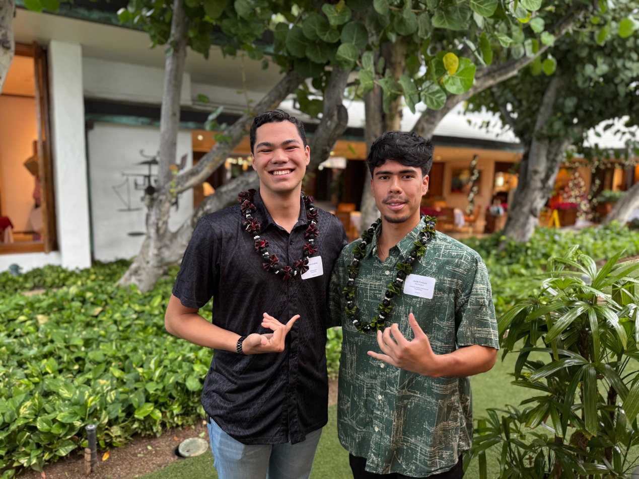 Left to right: Dustin Kealoha (Economics, Dartmouth College) and Austin Cataluna (Mechanical Engineering, UH Mānoa)