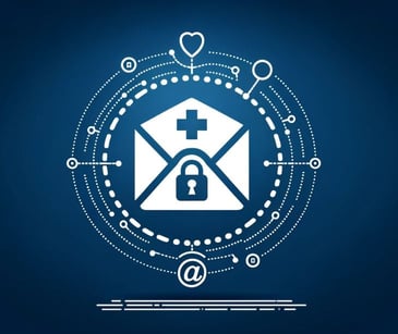 email icon with healthcare and security icons