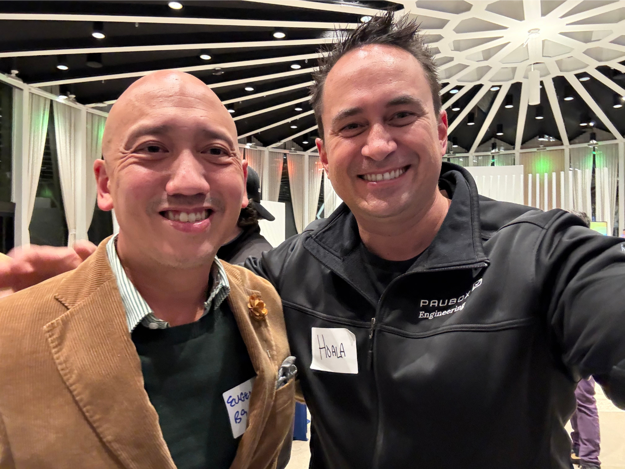 Selfie with Eugene Lee (CEO, ChannelMeter), whom I hadn't seen since 2019 | 500 Global's Holiday Party 2025