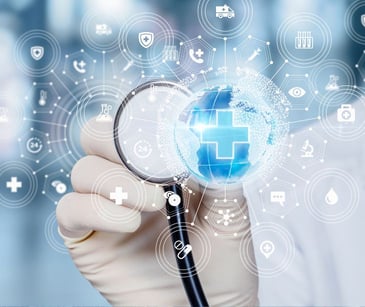 stethoscope with healthcare icons