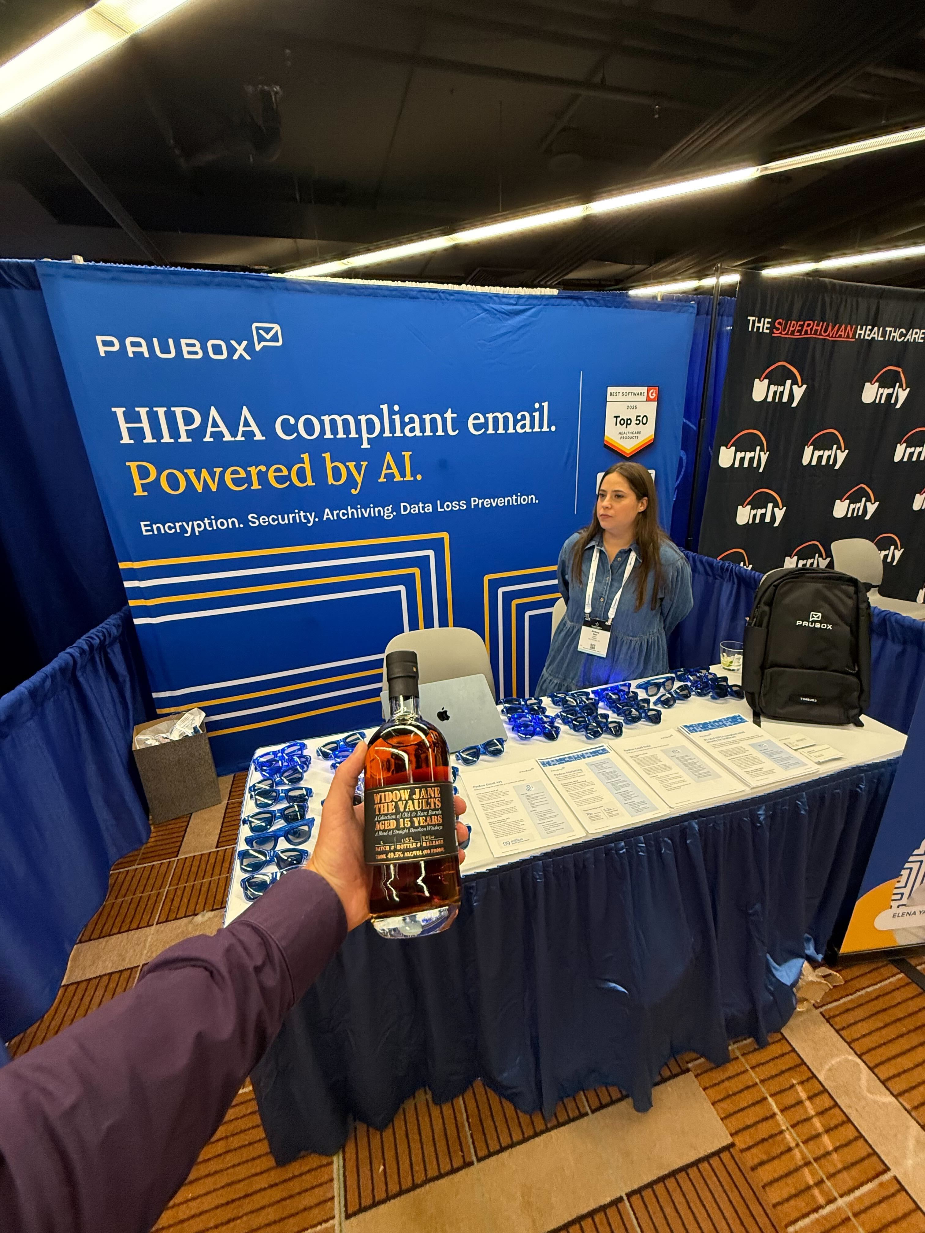 Abbey holding things down at the booth