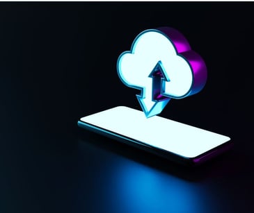 cloud icon over smartphone