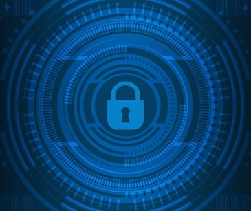 Image of a lock with a blue background. 