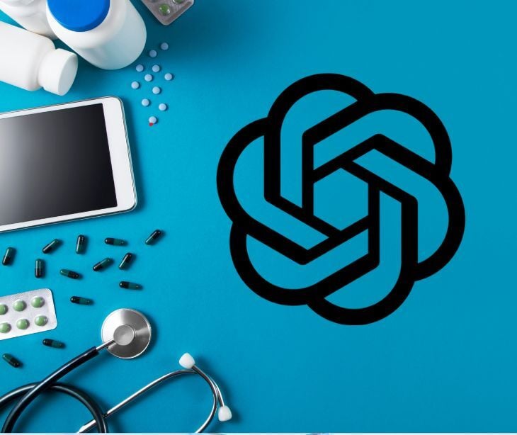 openAI logo on medical background