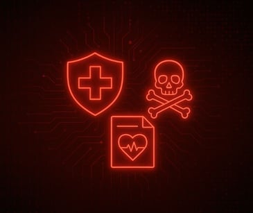 medical symbols and skull symbol