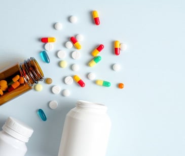 medication tablets and bottles