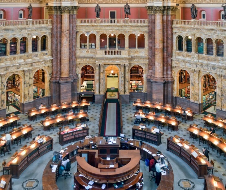 Image of the congressional reading room. 