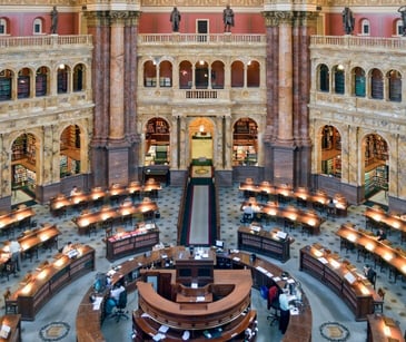 Image of the congressional reading room. 