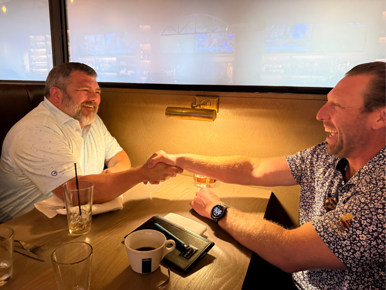 Bob&nbsp; Bowes (left) and Hoff agreed the food was good | Customer lunch at Third Street Social in Kansas City