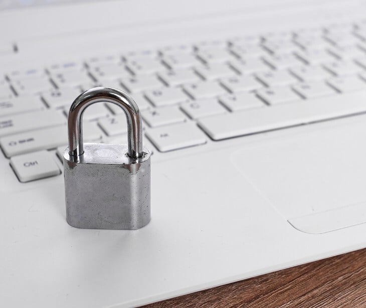 Image of a lock on a computer. 