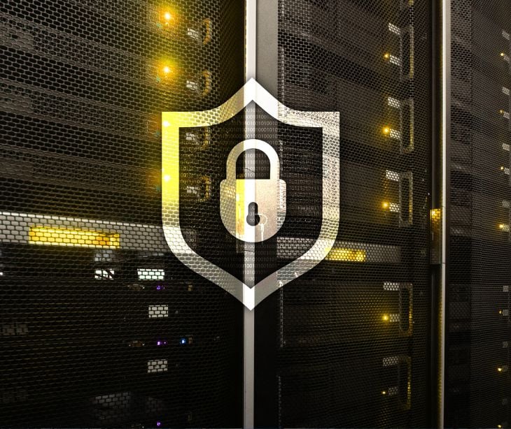 security lock in front of server