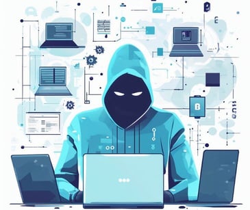 hacker at computers