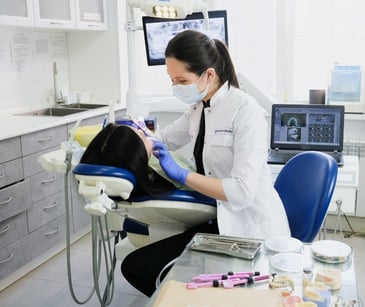dentist working on patient