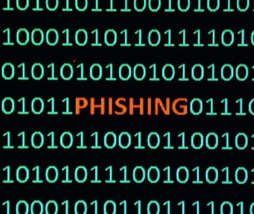 phishing text on computer