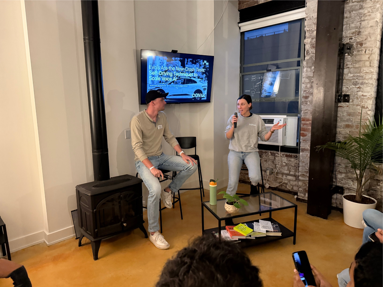 "What we do is we take simulated conversations, or real-time synthetic data, so you don't have to go back and forth with your agent. And then we run analysis on top of that." Brooke Hopkins, CEO, Coval