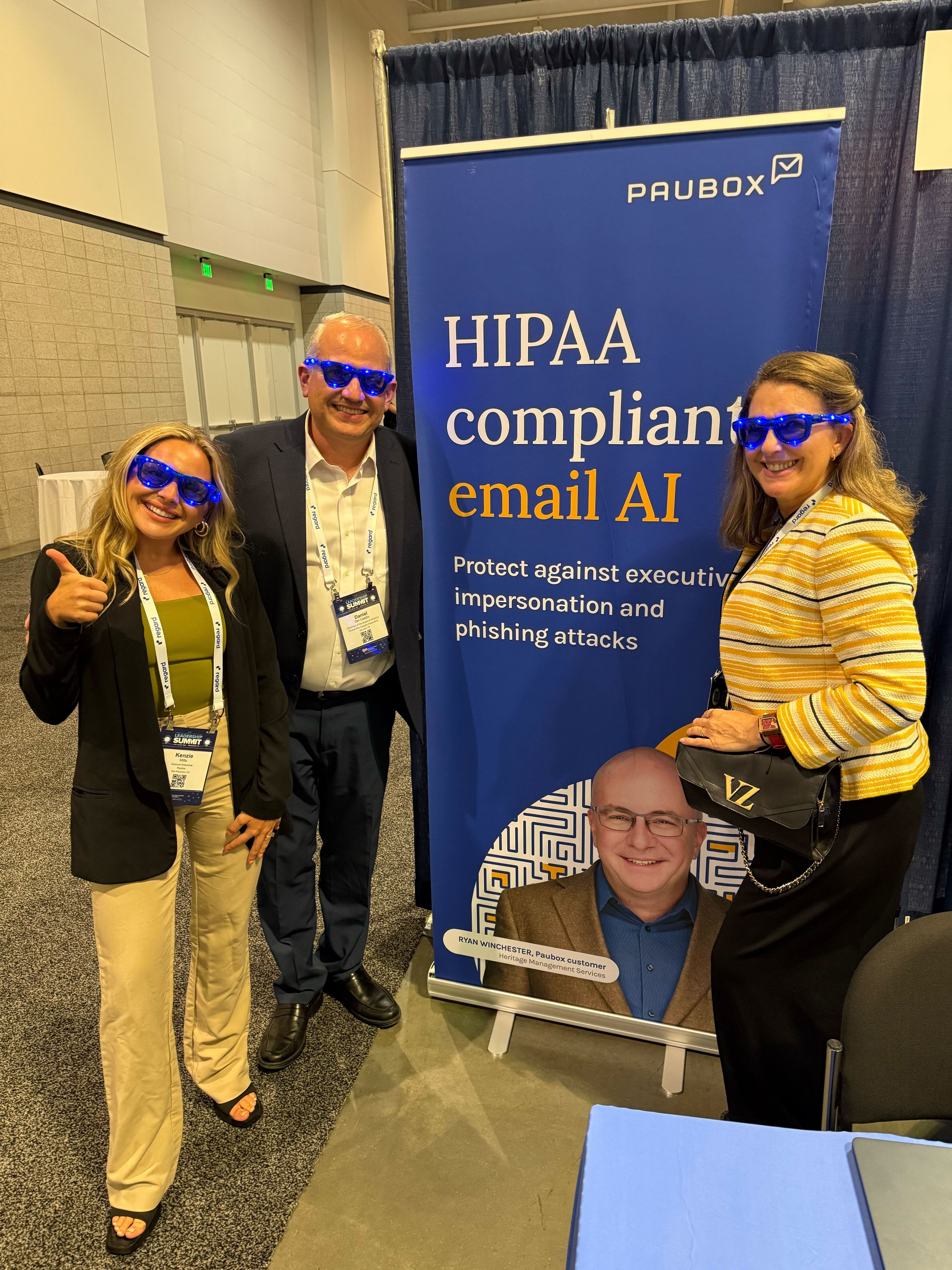 Paubox team with attendees at AHA Leadership Summit