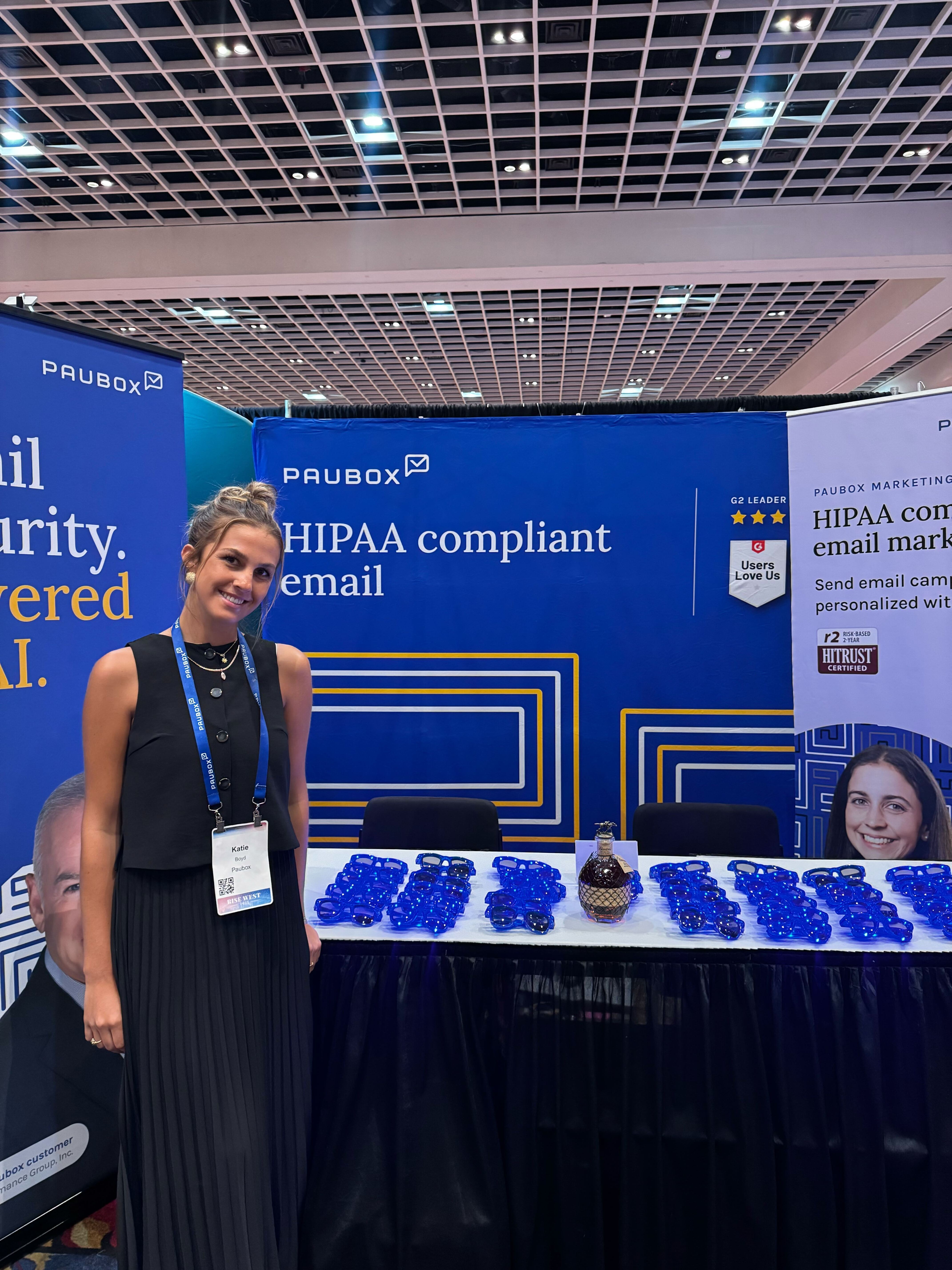 Katie representing at the Paubox booth