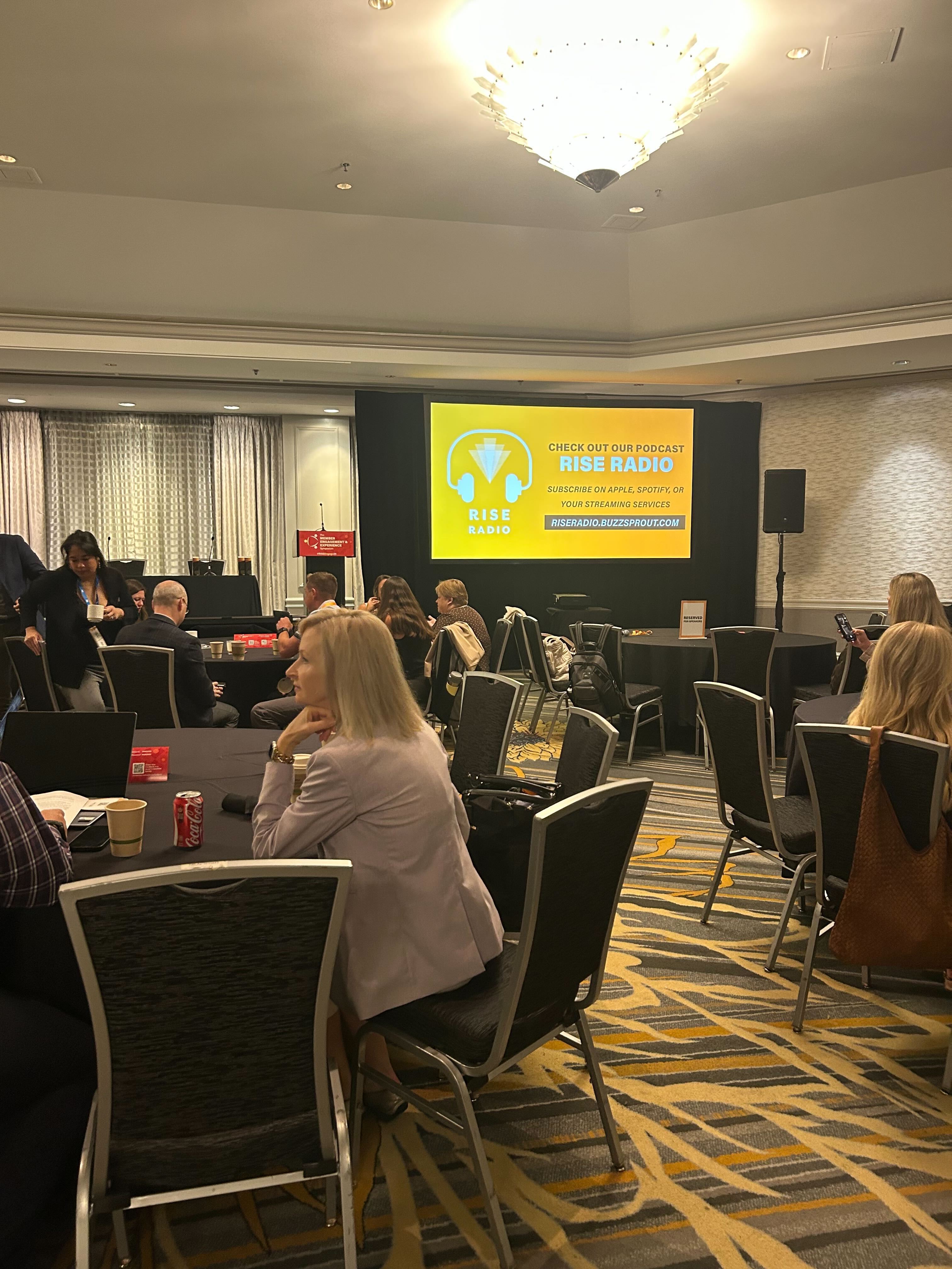 Networking conversations at Rise Member Engagement Symposium
