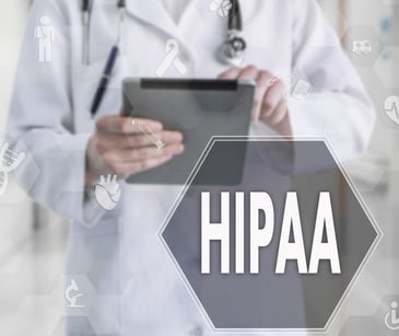 HIPAA text with a white coat provider