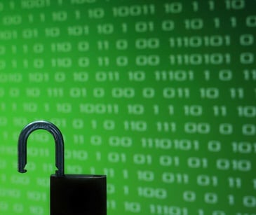 open lock with data background