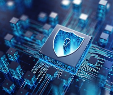 Image of a shield with a keyhole. 