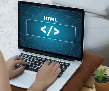 html on laptop screen