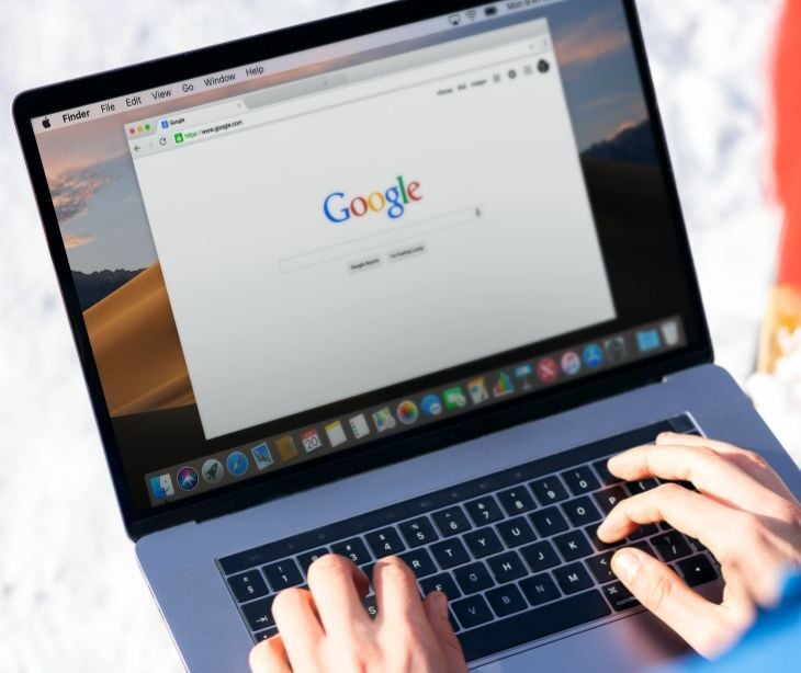 google homepage on computer