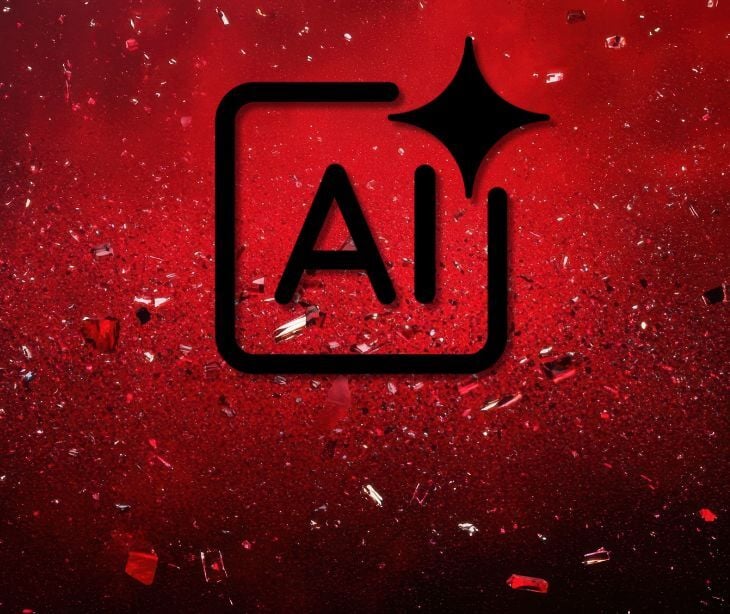AI icon on red backgroiund