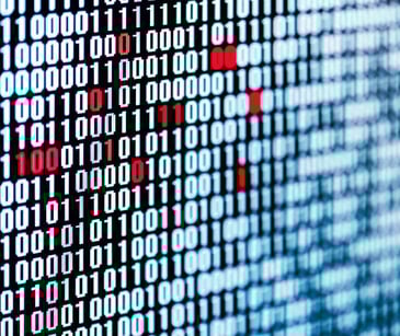 computer data with red numbers