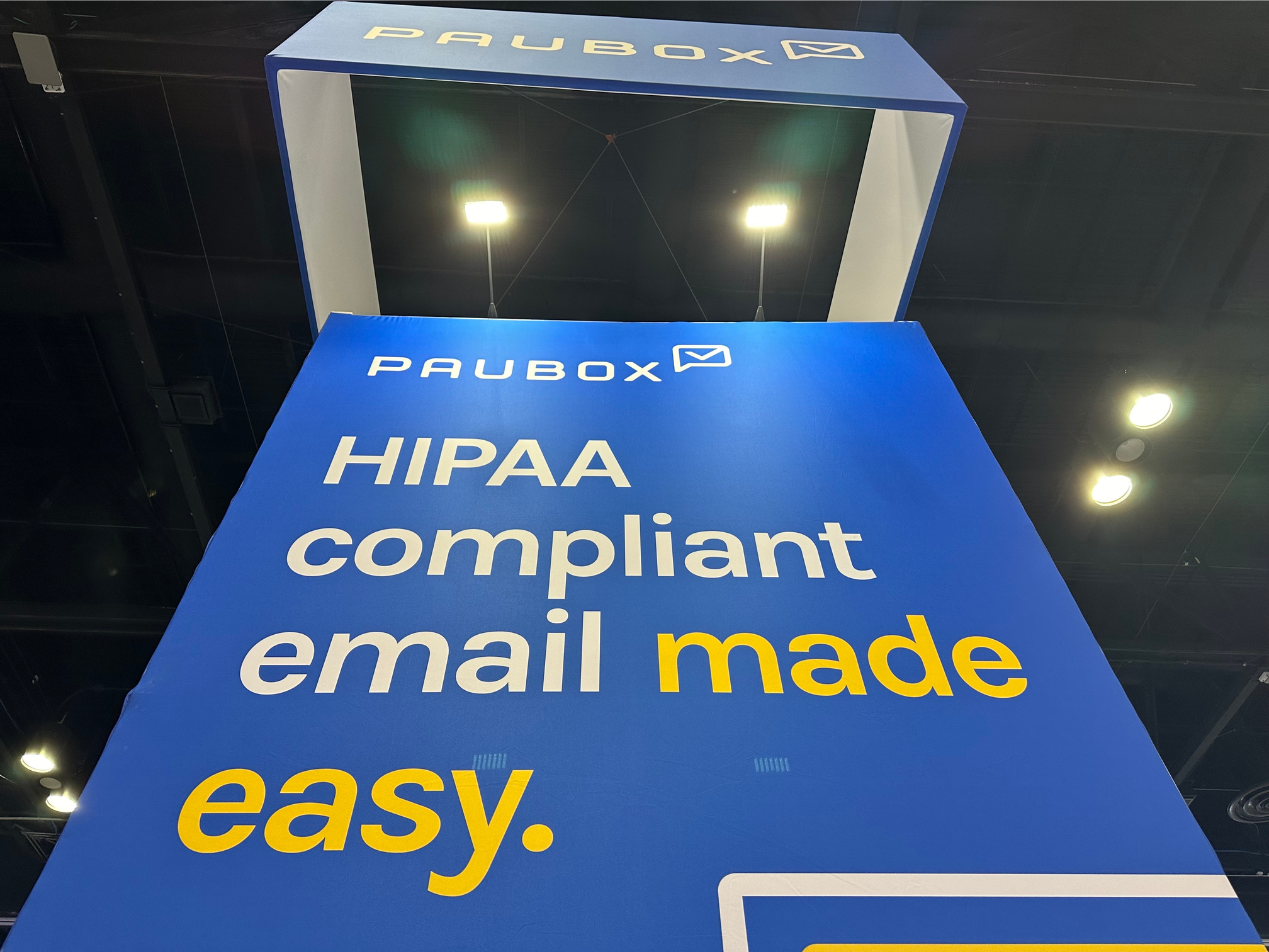 Another angle of booth 835 - Paubox HIMSS24 Orlando