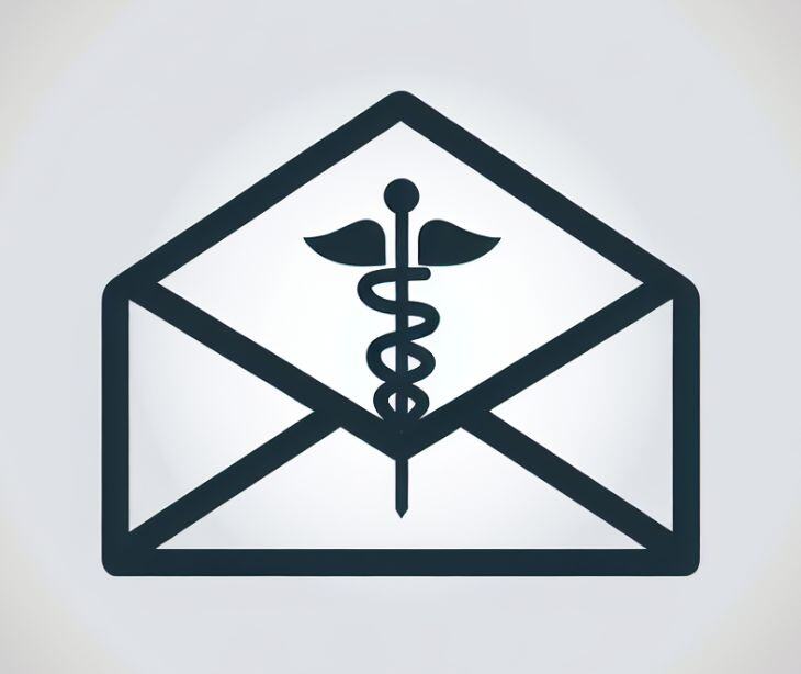 email icon with medical symbol