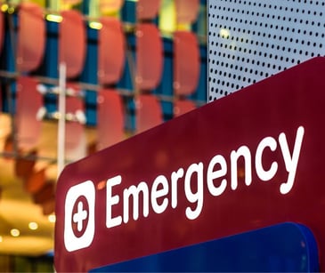 exterior of emergency department sign