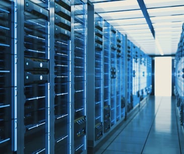 server racks in computer security data room