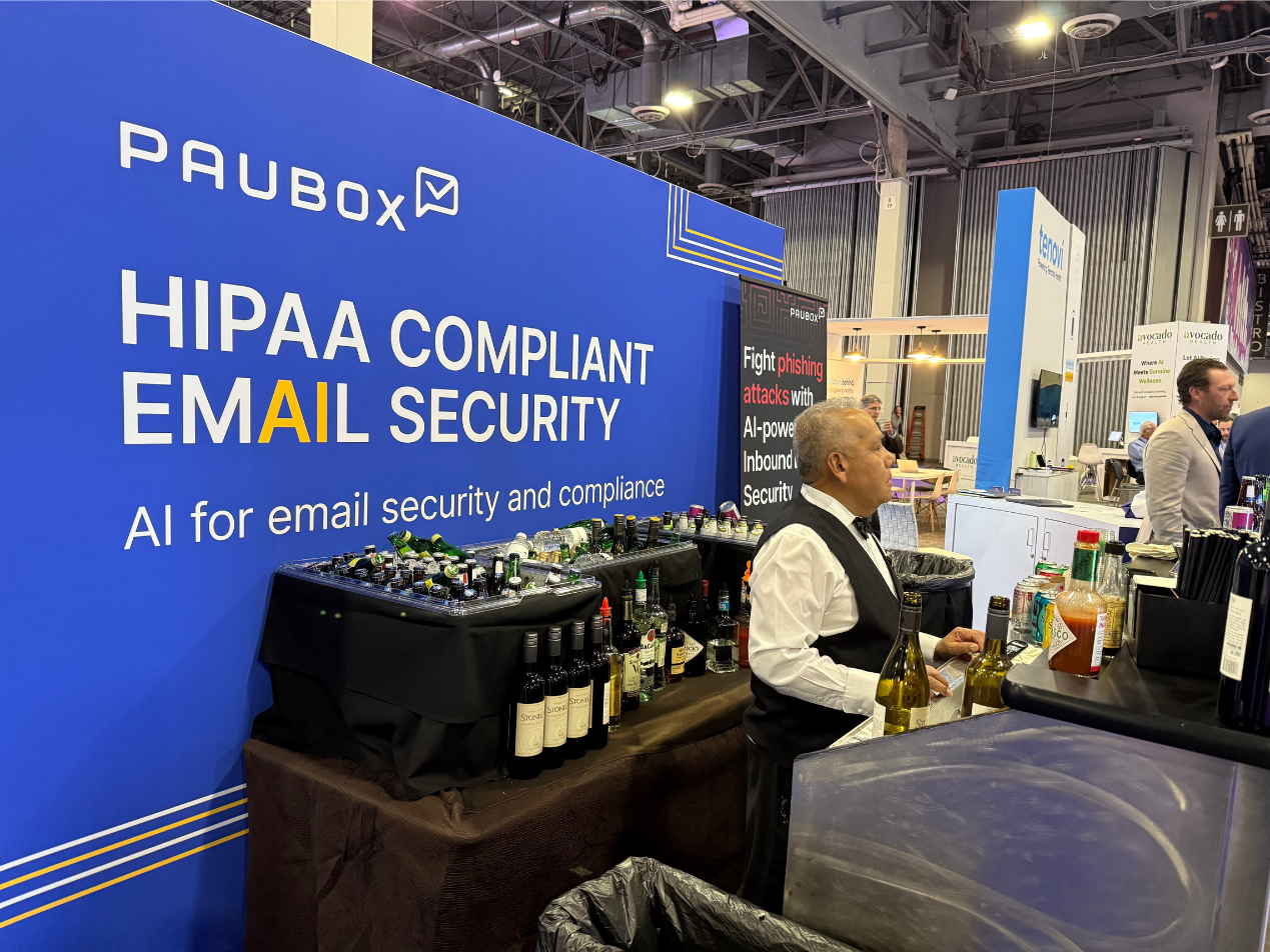 The bar opened at 4pm at the Paubox booth. Always a good networking magnet | My Takeaways from Day Two of HLTH USA 2025