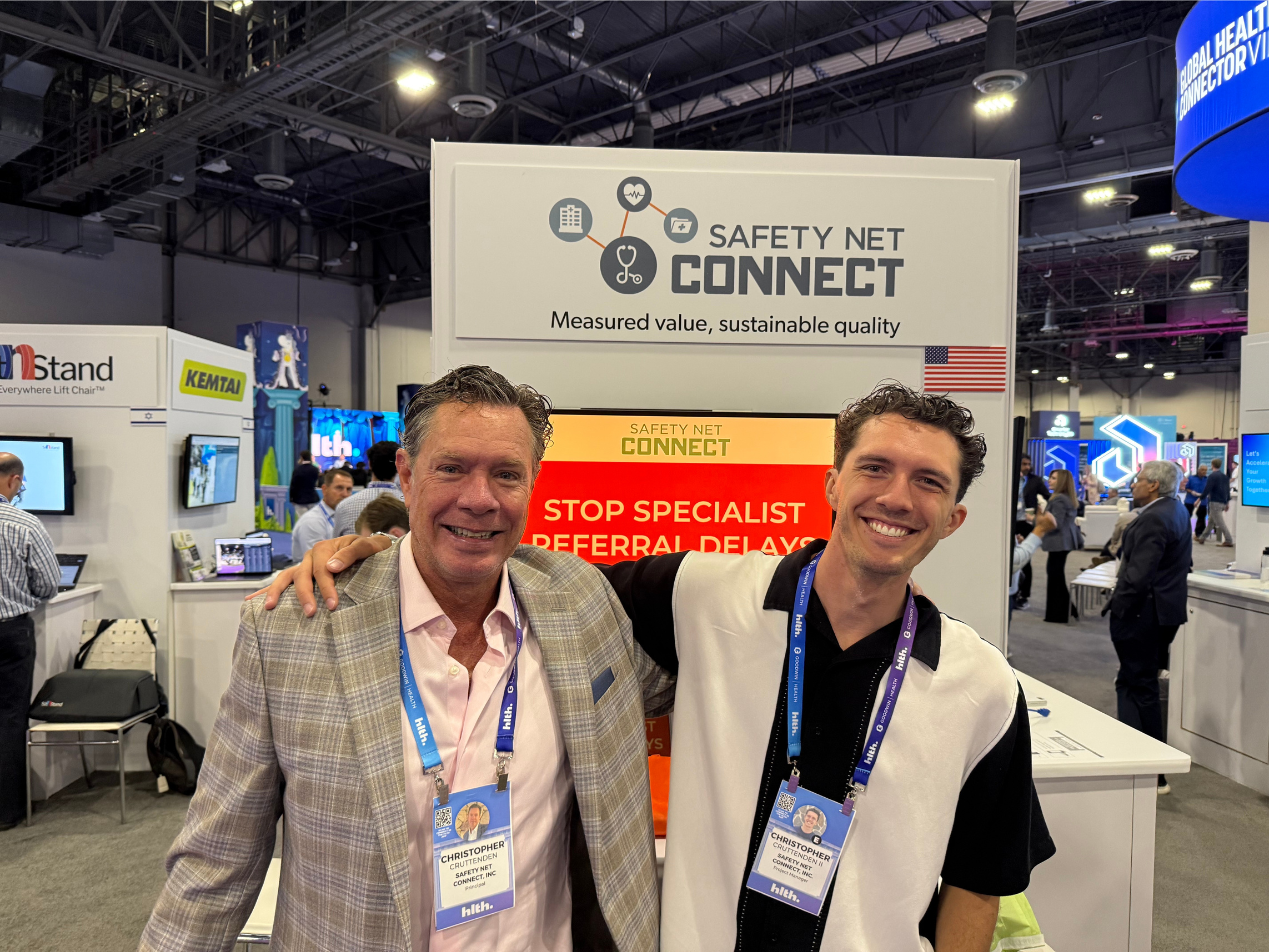 I visited the Safety Net Connect booth and said howzit to Chris and Christopher Cruttenden | My Takeaways from Day Two of HLTH USA 2025