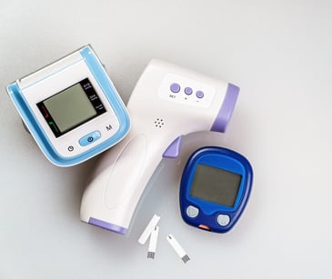 Image of medical devices, like a thermometer. 