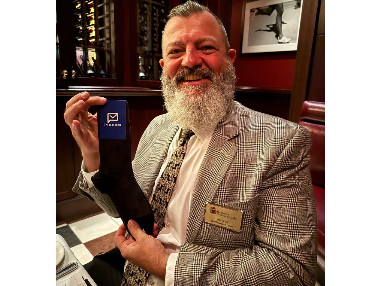 Tony Cox (CIO, Henderson Behavioral Health) sporting the latest 2026 Pausox edition | Henderson Behavioral Health 2026 Gala: Mind, Body, and Soul-utions