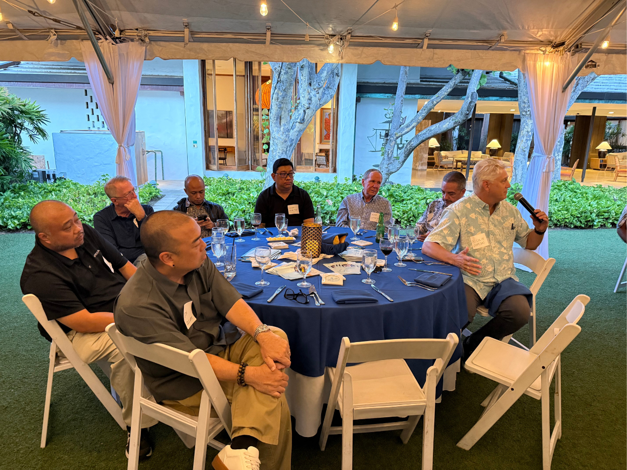 Rick Hopfer sharing how HMSA views internal adoption of AI | Industry Dinner in Honolulu with Paubox and Malama Ola