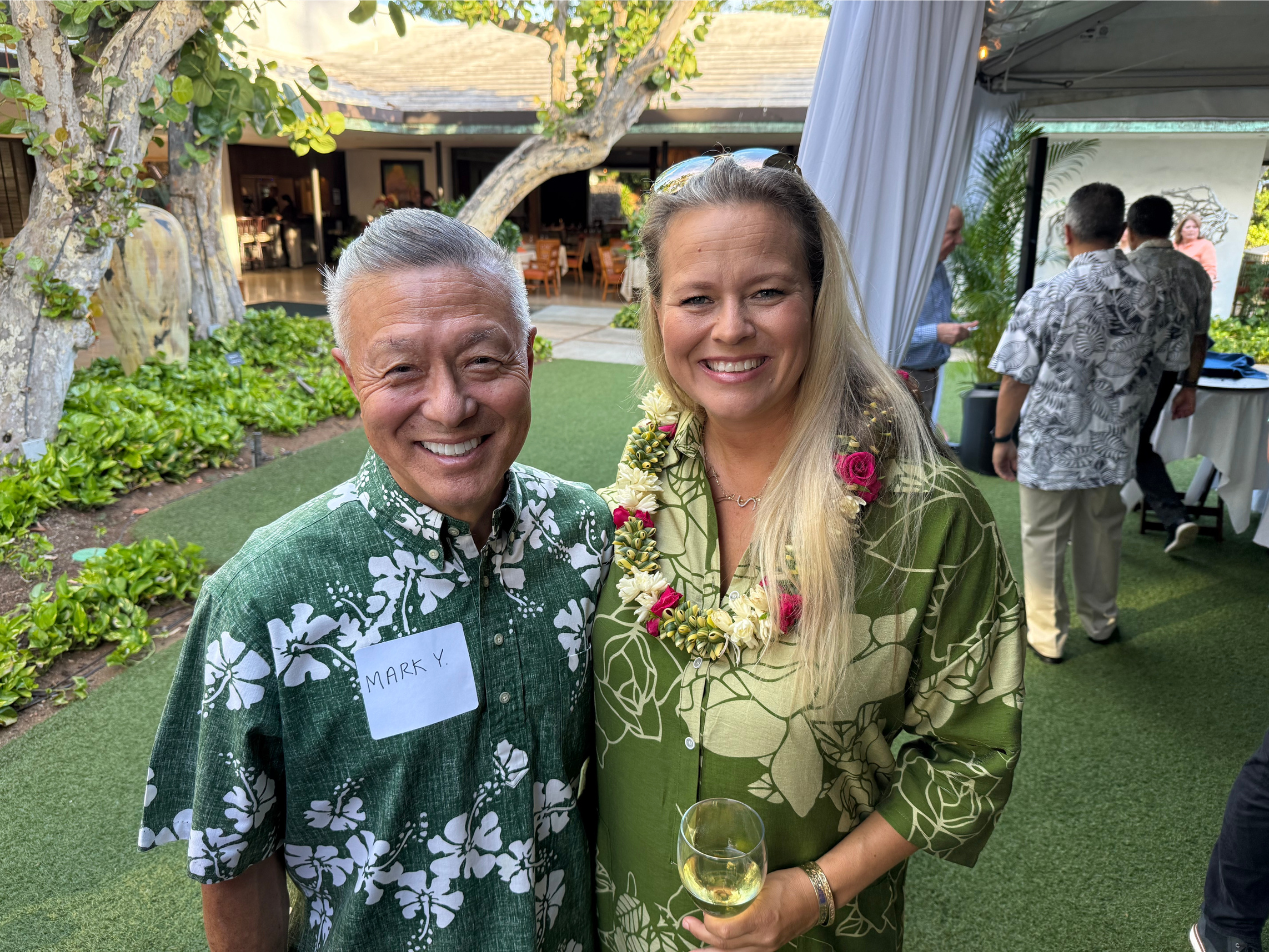 Remarkable Paubox supporters from day one: Mark Yamakawa and Siana Austin Hunt (Director of Corporate Philanthropy, ALTRES) | Industry Dinner in Honolulu with Paubox and Malama Ola