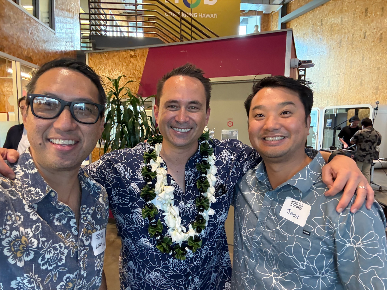 Paubox superfans: Leroy Kane (left) and Joon Yang (right) | Honolulu Tech Week 2025: Paubox Kahikina Scholarship Panel