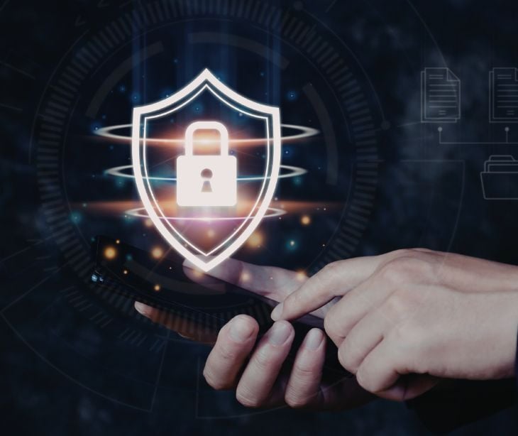 digital shield over smartphone