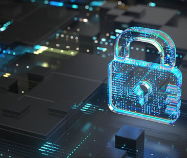 security lock on digital background