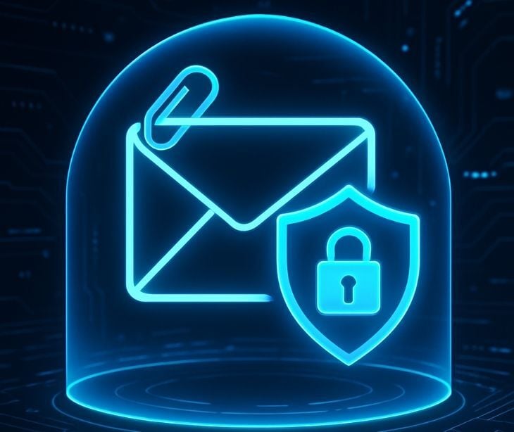 email attachment icon with security lock
