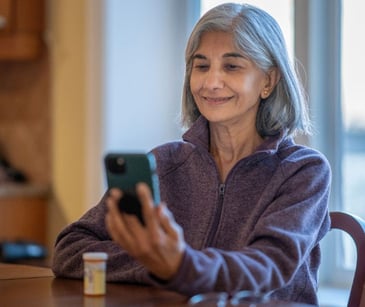 patient using telehealth on smartphone