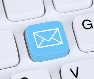 blue email icon on keyboard
