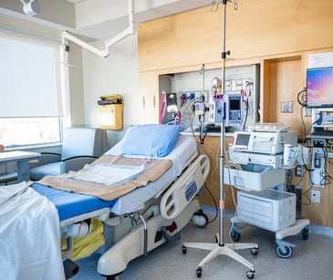 Image of a hospital bed. 