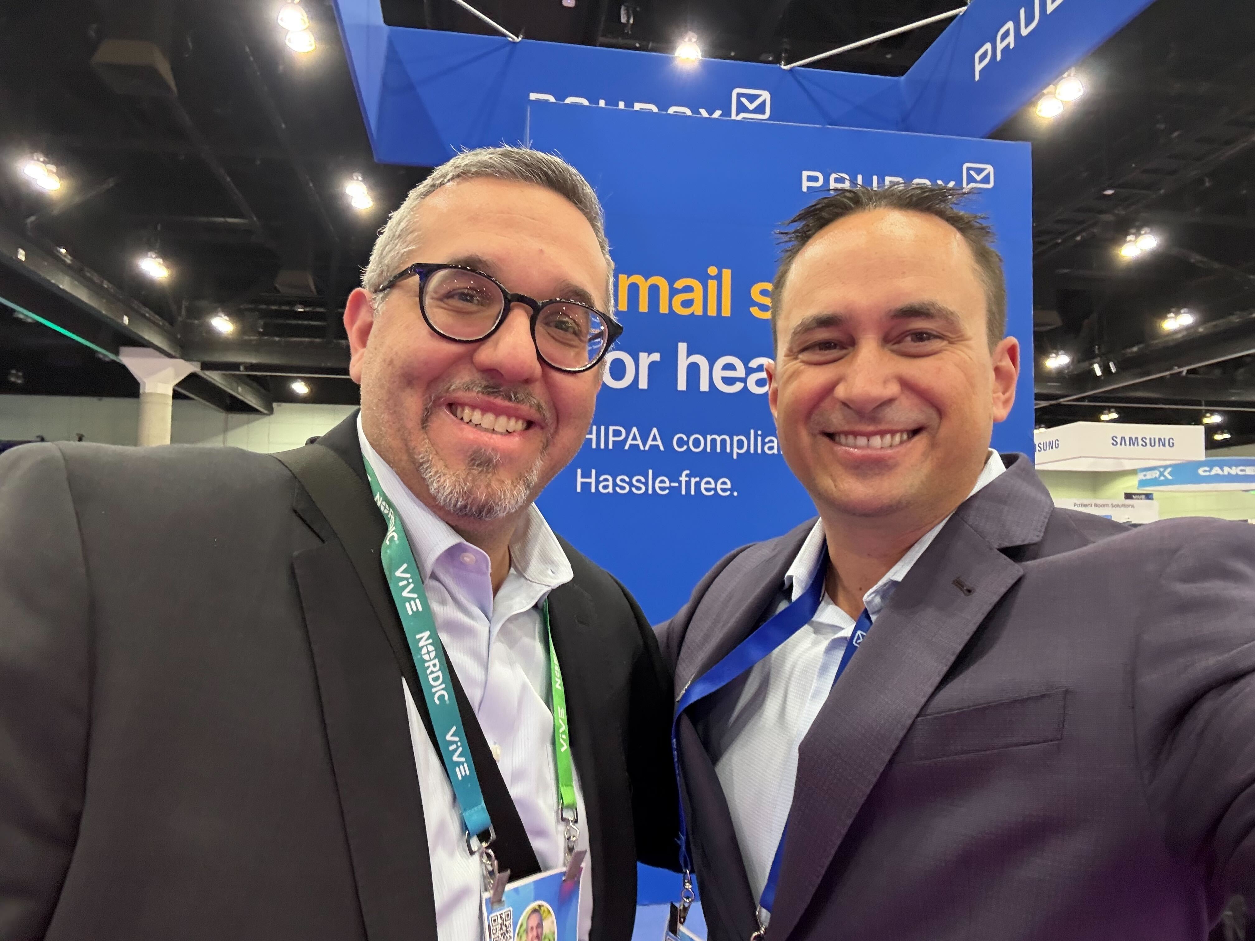 Paubox CEO Hoala Greevy with Bob Kakoliris , Co-founder and CEO of Appeal.health.