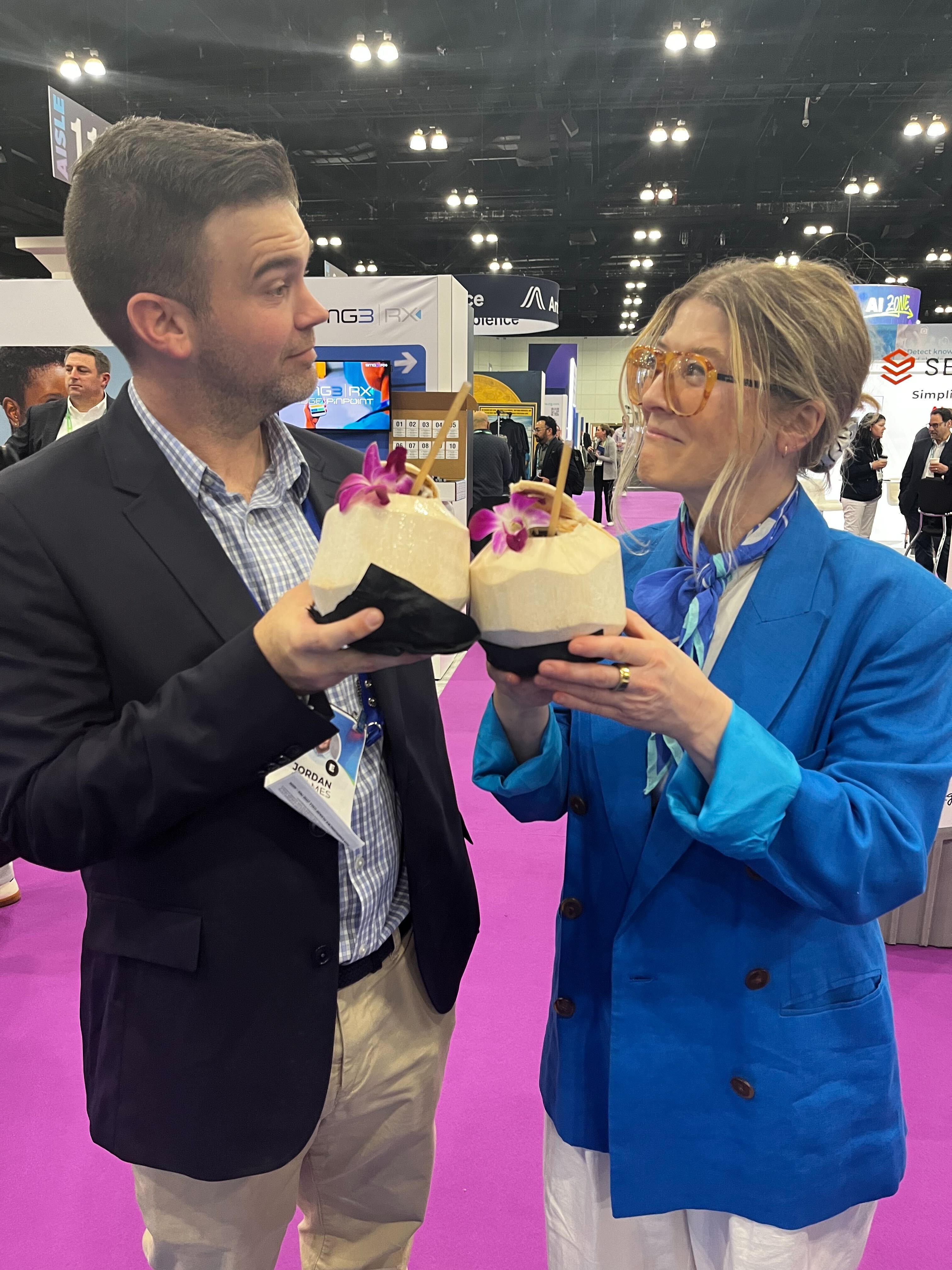 Jordan and Ange staying hydrated.